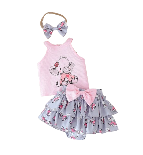 The Reyna - Baby Girl Bow Embroidered Net Dress Short Sleeve Summer Princess Wear
