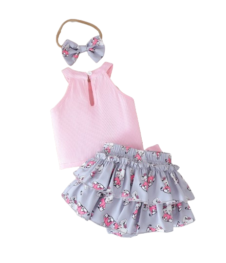 The Reyna - Baby Girl Bow Embroidered Net Dress Short Sleeve Summer Princess Wear