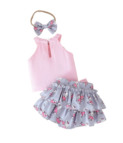 The Reyna - Baby Girl Bow Embroidered Net Dress Short Sleeve Summer Princess Wear