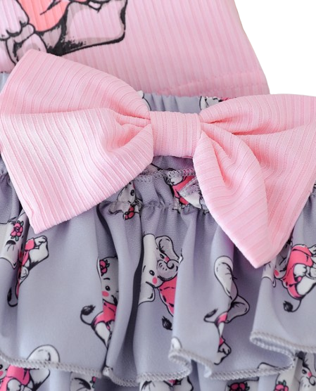 The Reyna - Baby Girl Bow Embroidered Net Dress Short Sleeve Summer Princess Wear