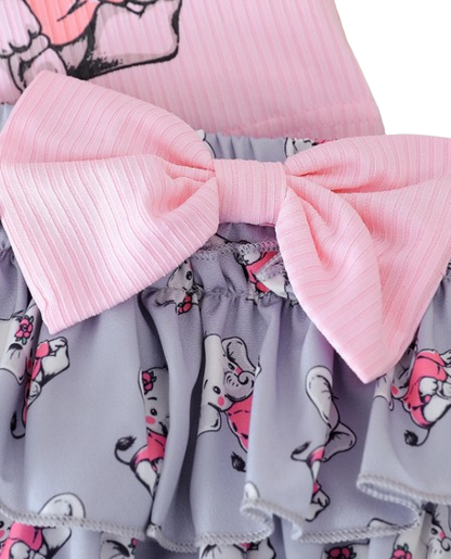The Reyna - Baby Girl Bow Embroidered Net Dress Short Sleeve Summer Princess Wear