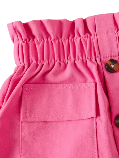 The Halle - Baby Girl 2PCS 3D Flower Ruffle Sleeve Top Pink Skirt Summer Outfit