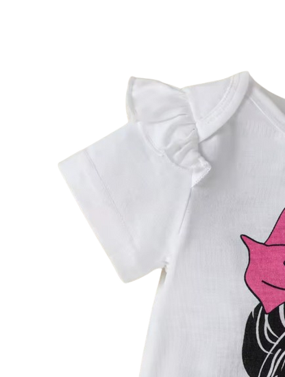 The Tiana - Newborn Baby Girl Heart Print Outfit Dress and Headband Set 3PCS
