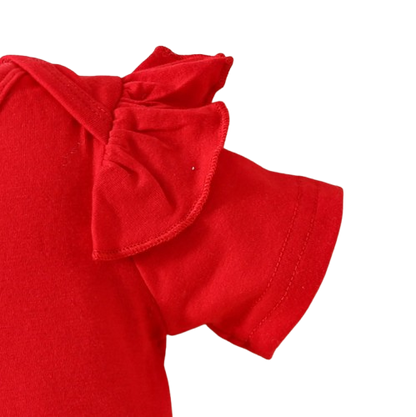 The Alejandra - Baby Girl Cartoon Bear Heart Dress with Red Bodysuit Summer Outfit