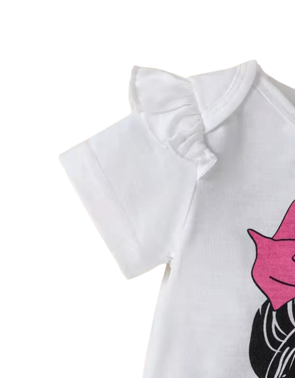 The Brinley - Baby Girl Heart Print Romper Pink Suspender Dress Headband Set