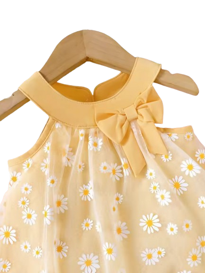 The Rosalia - Baby Girl 2PCS Daisy Mesh Off Shoulder Top & Shorts Summer Outfit