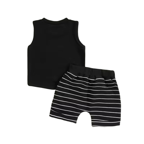 The Anthony - Baby Boy Casual Sleeveless Pocket Tank Tops + Striped Pocket Shorts