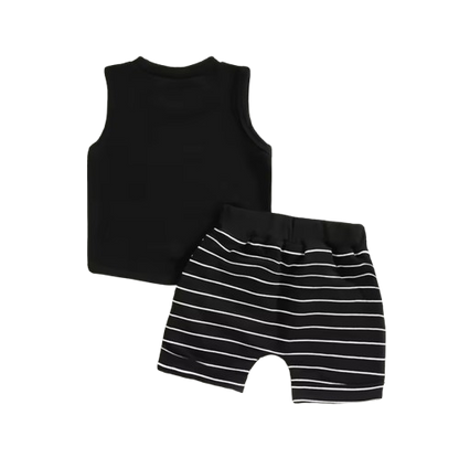 The Anthony - Baby Boy Casual Sleeveless Pocket Tank Tops + Striped Pocket Shorts