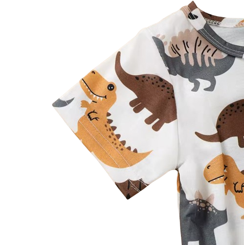 The Brooks - Newborn Baby Boy 2PCS Dinosaur Romper Short Sleeve Bodysuit Summer Outfit