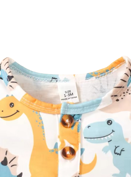 The Brooks - Newborn Baby Boy 2PCS Dinosaur Romper Short Sleeve Bodysuit Summer Outfit