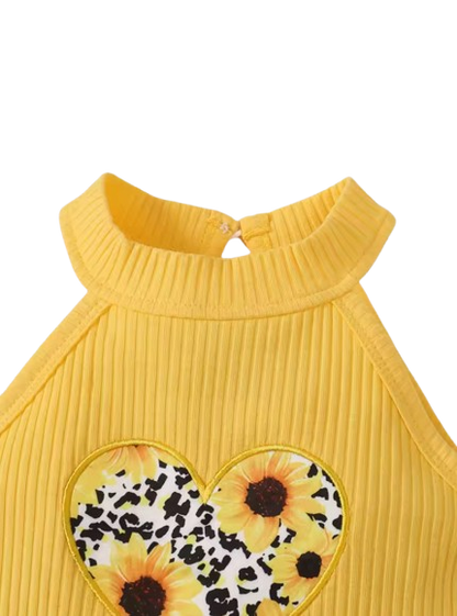The Estrella - Baby Girl 3PCS Heart Print Top Skirt & Headband Summer Outfit Set