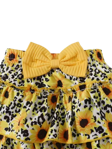 The Estrella - Baby Girl 3PCS Heart Print Top Skirt & Headband Summer Outfit Set