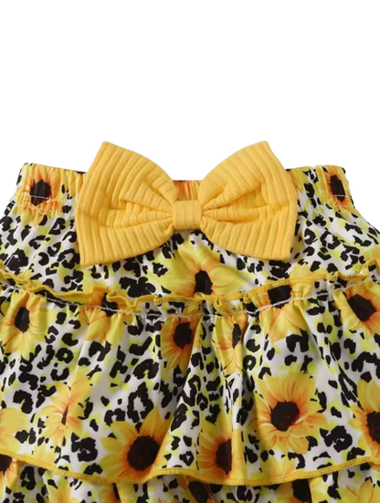The Estrella - Baby Girl 3PCS Heart Print Top Skirt & Headband Summer Outfit Set