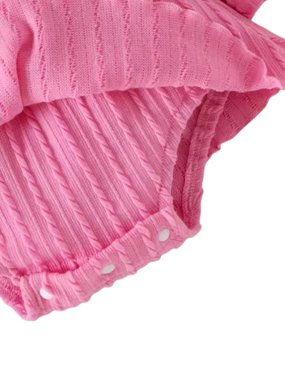 The Amiyah - Baby Girl 3PCS Bow Romper Dress Headband & Socks Long Sleeve Outfit