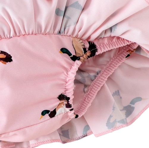 The Goldie - Newborn Baby Girl Bird Print Short Sleeve Top Shorts Headband Set 3PCS
