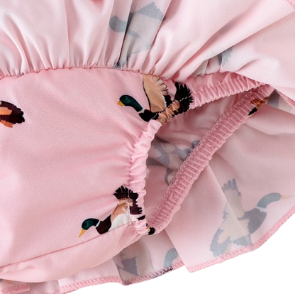The Goldie - Newborn Baby Girl Bird Print Short Sleeve Top Shorts Headband Set 3PCS