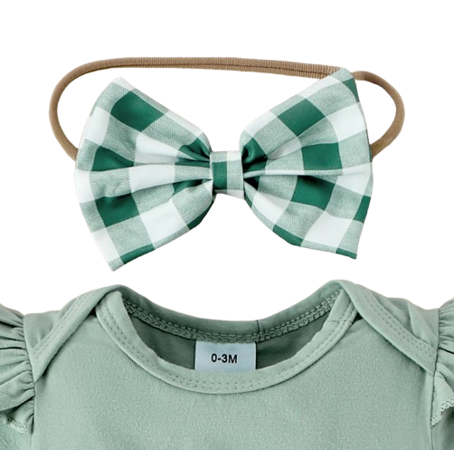 The Goldie - Newborn Baby Girl Bird Print Short Sleeve Top Shorts Headband Set 3PCS