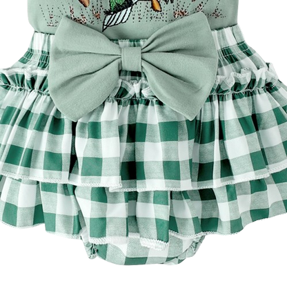 The Goldie - Newborn Baby Girl Bird Print Short Sleeve Top Shorts Headband Set 3PCS