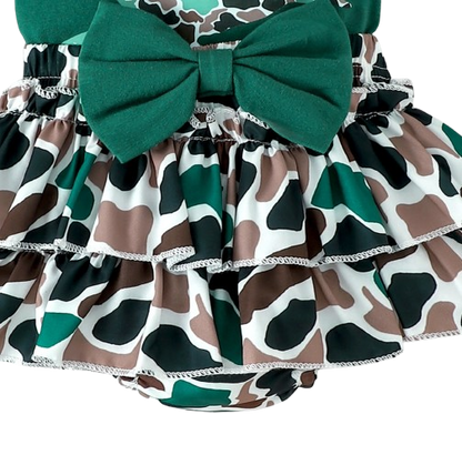 The Goldie - Newborn Baby Girl Bird Print Short Sleeve Top Shorts Headband Set 3PCS
