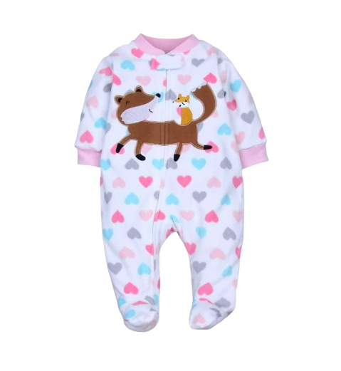 The Hassan - Newborn Baby Fleece Romper Animal Zipper Jumpsuit Spring Autumn Outfit