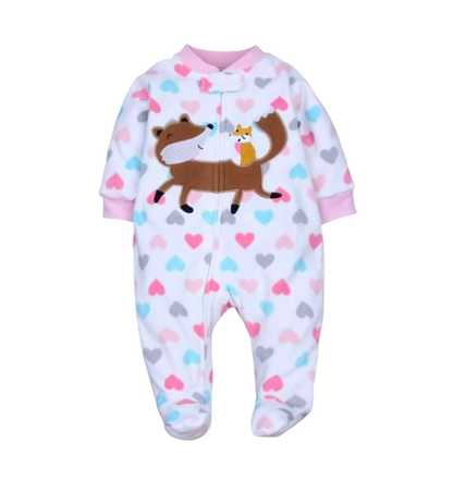 The Hassan - Newborn Baby Fleece Romper Animal Zipper Jumpsuit Spring Autumn Outfit