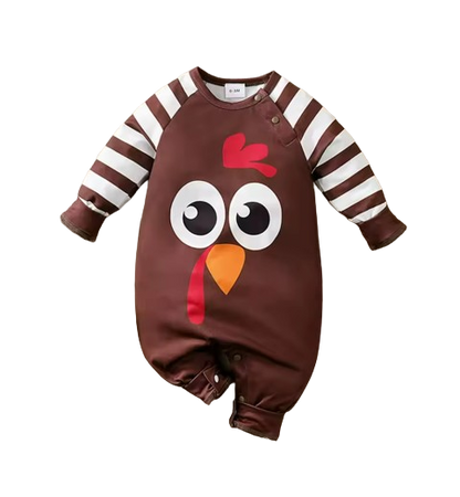 The Arturo - Newborn Baby Thanksgiving Turkey Romper Long Sleeve Autumn Winter Outfit