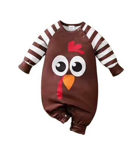 The Arturo - Newborn Baby Thanksgiving Turkey Romper Long Sleeve Autumn Winter Outfit