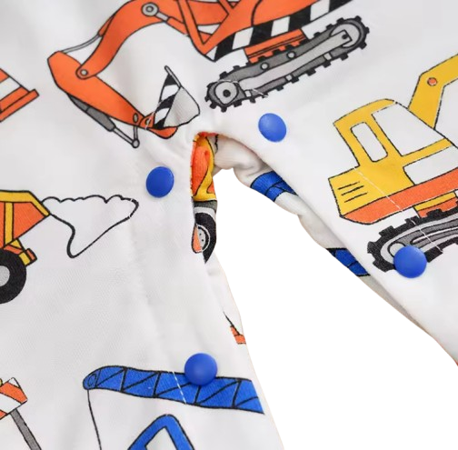 The Kenzo - Baby Engineering Vehicle Print Romper Long Sleeve Cotton Outfit Unisex