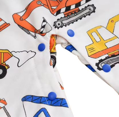 The Kenzo - Baby Engineering Vehicle Print Romper Long Sleeve Cotton Outfit Unisex