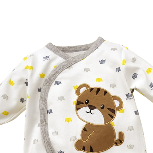 The Zayd - Baby Boy Tiger Print Footed Romper Long Sleeve Autumn Bodysuit Outfit