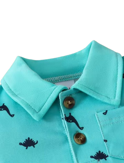 The Raul - Baby Boy Color Block Polo Romper Short Sleeve Cotton Onesie Outfit