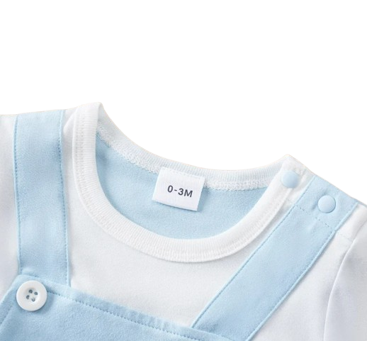 The Shane - Baby Blue Elephant Print Short Sleeve Romper Bodysuit Summer Wear
