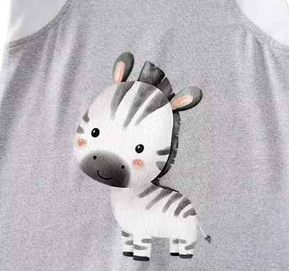The Leonard - Newborn Baby Boy Zebra Cartoon Romper Short Sleeve Summer Set 2PCS