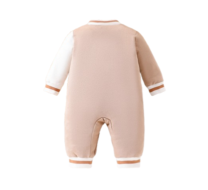 The Ronald - Baby Boy Suede Romper 3D Letter Embroidery Long Sleeve Winter Outfit