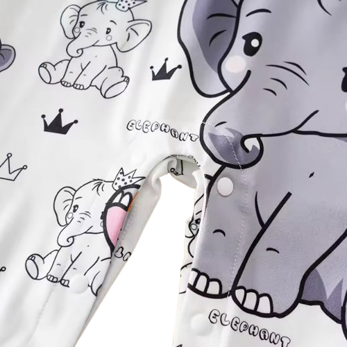 The Memphis - Newborn Baby Boy Elephant Print Suspender Romper Long Sleeve Outfit