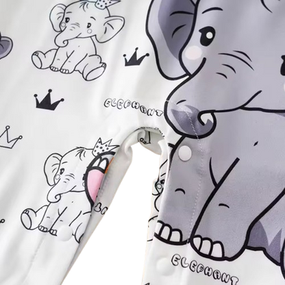 The Memphis - Newborn Baby Boy Elephant Print Suspender Romper Long Sleeve Outfit