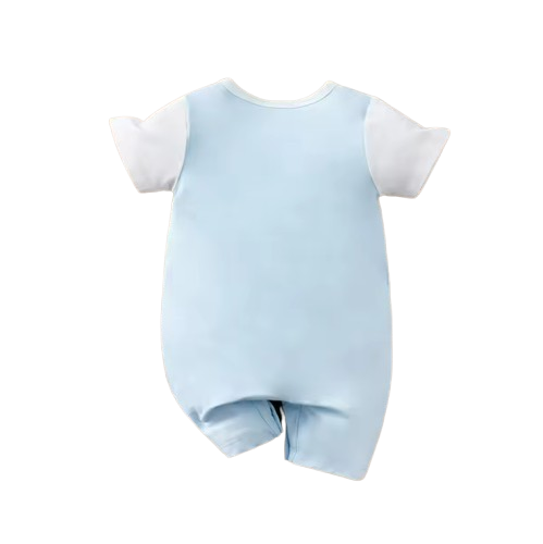 The Amias - Baby Boy Girl Elephant Print Romper Short Sleeve Summer Outfit