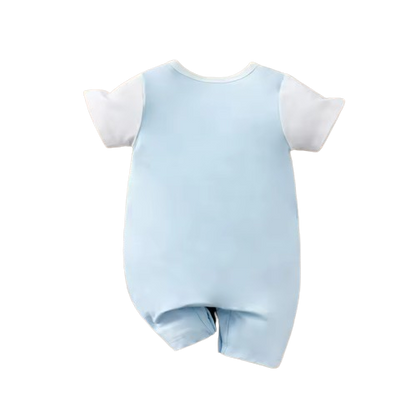 The Amias - Baby Boy Girl Elephant Print Romper Short Sleeve Summer Outfit