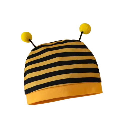 The Samir - Newborn Baby 3PCS Bee Letter Bodysuit Striped Pants & Hat Outfit Set