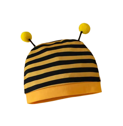 The Samir - Newborn Baby 3PCS Bee Letter Bodysuit Striped Pants & Hat Outfit Set
