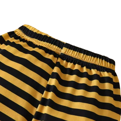 The Samir - Newborn Baby 3PCS Bee Letter Bodysuit Striped Pants & Hat Outfit Set