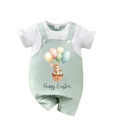 The Lochlan - Newborn Baby Easter Bunny Romper Short Sleeve Summer Outfit