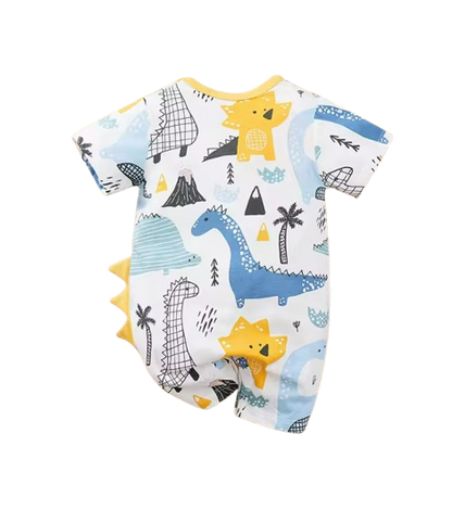 The Keanu - Newborn Baby Dinosaur Print Cotton Romper Short Sleeve Summer Outfit