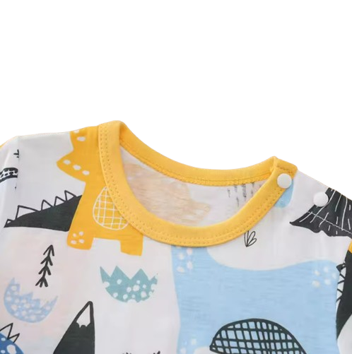 The Keanu - Newborn Baby Dinosaur Print Cotton Romper Short Sleeve Summer Outfit