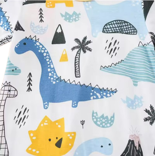 The Keanu - Newborn Baby Dinosaur Print Cotton Romper Short Sleeve Summer Outfit