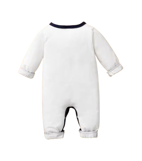 The Wayne - Newborn Baby Boy Letter Print Gentleman Romper Long Sleeve Outfit