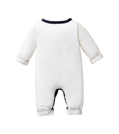 The Wayne - Newborn Baby Boy Letter Print Gentleman Romper Long Sleeve Outfit