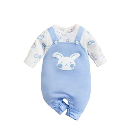 The Tommy - Newborn Baby Bunny Print Romper Long Sleeve Autumn Outfit Soft Cotton