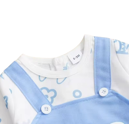 The Tommy - Newborn Baby Bunny Print Romper Long Sleeve Autumn Outfit Soft Cotton