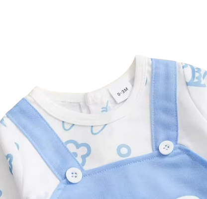 The Tommy - Newborn Baby Bunny Print Romper Long Sleeve Autumn Outfit Soft Cotton